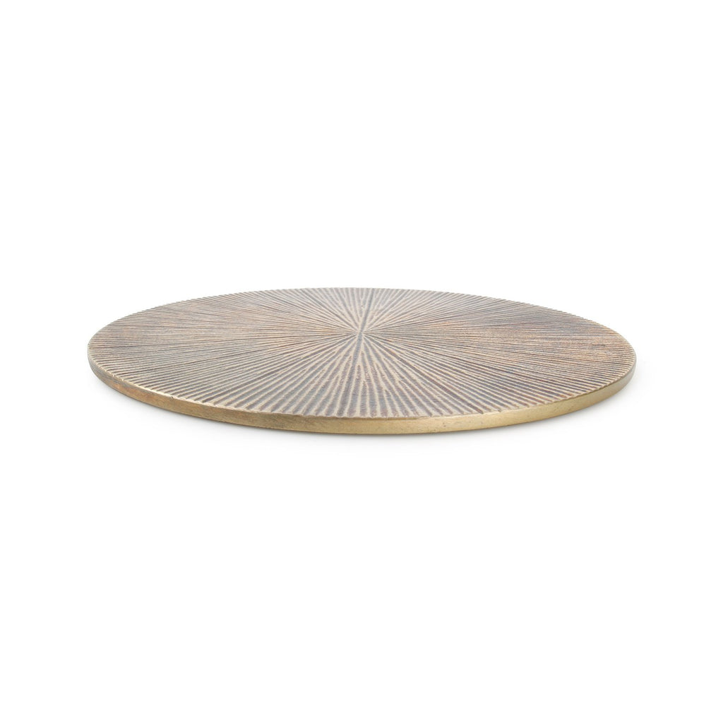 Onderzetter 20cm geribbelde gouden bedel