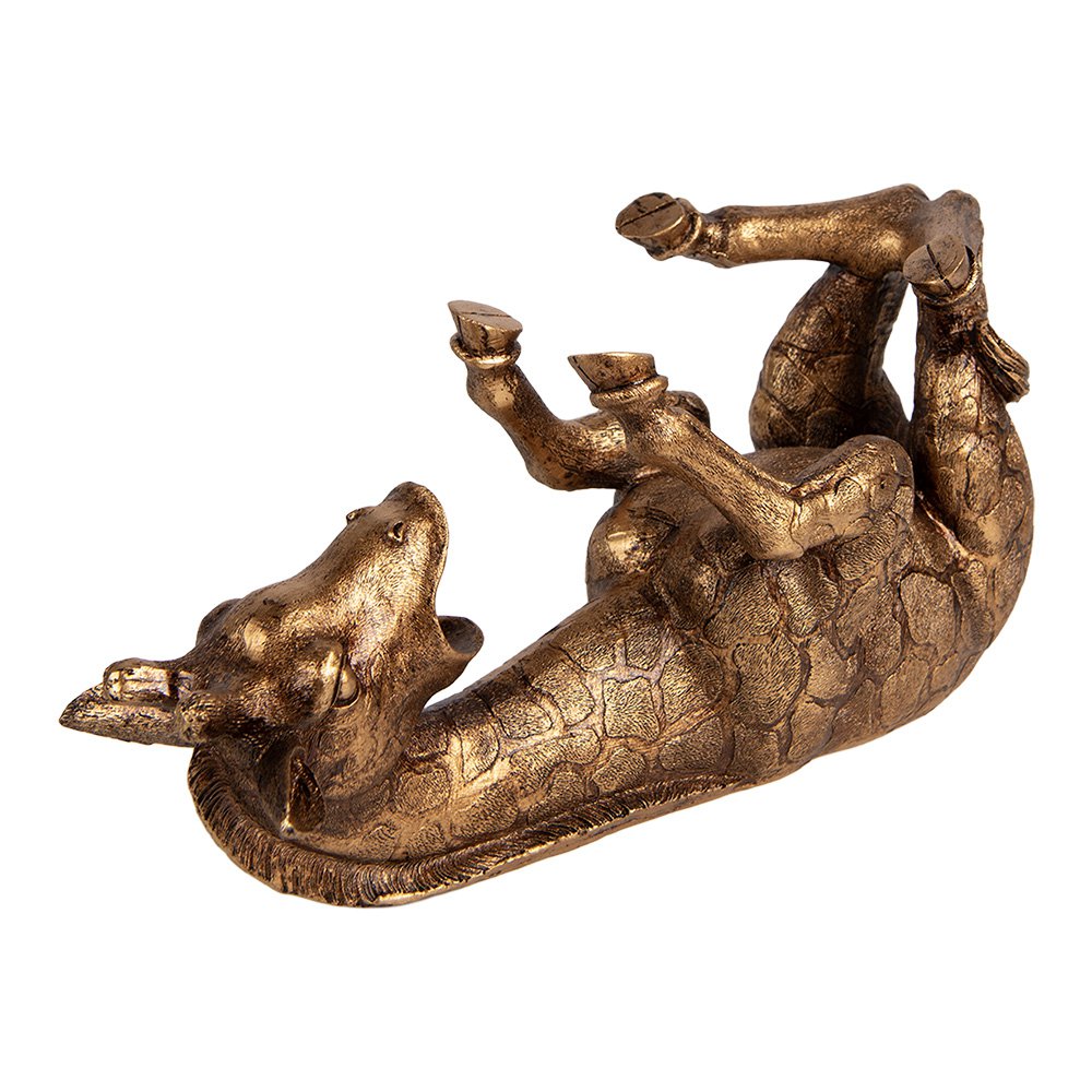 Flessenhouder Giraf 33x13x16 cm Goudkleurig Kunststof