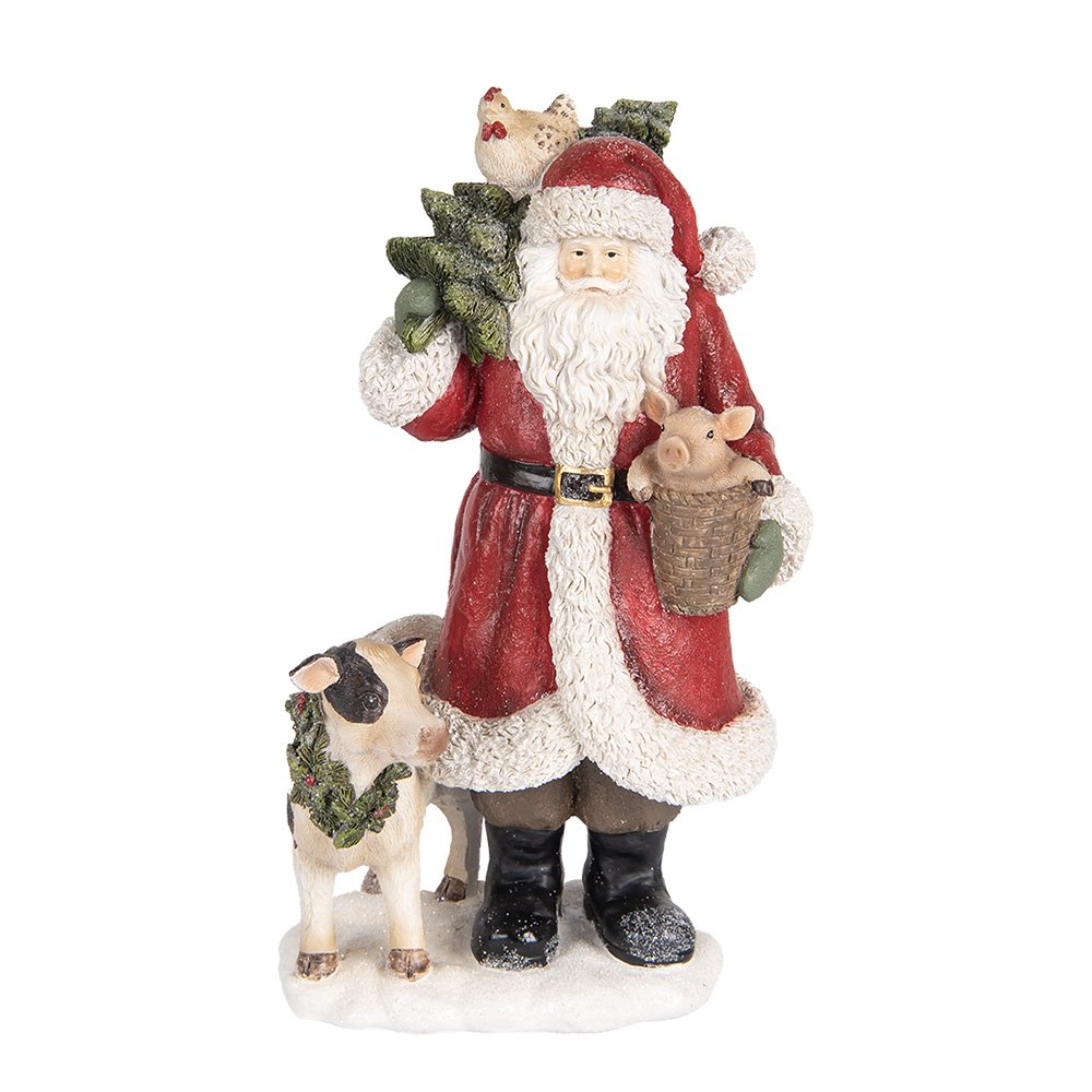 Kerstdecoratie Beeld Kerstman 17x16x30 cm Rood Kunststof