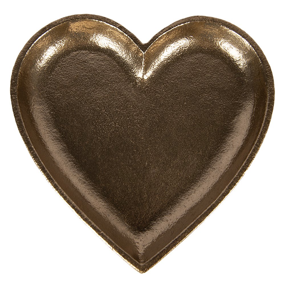 Decoratie schaal Hart 21x21x2 cm Goudkleurig Aluminium