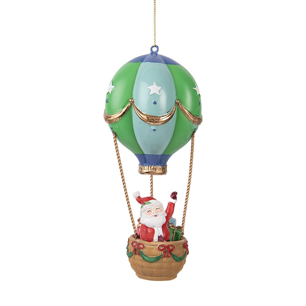 Kersthanger Luchtballon Ø 8x18 cm Groen Kunststof