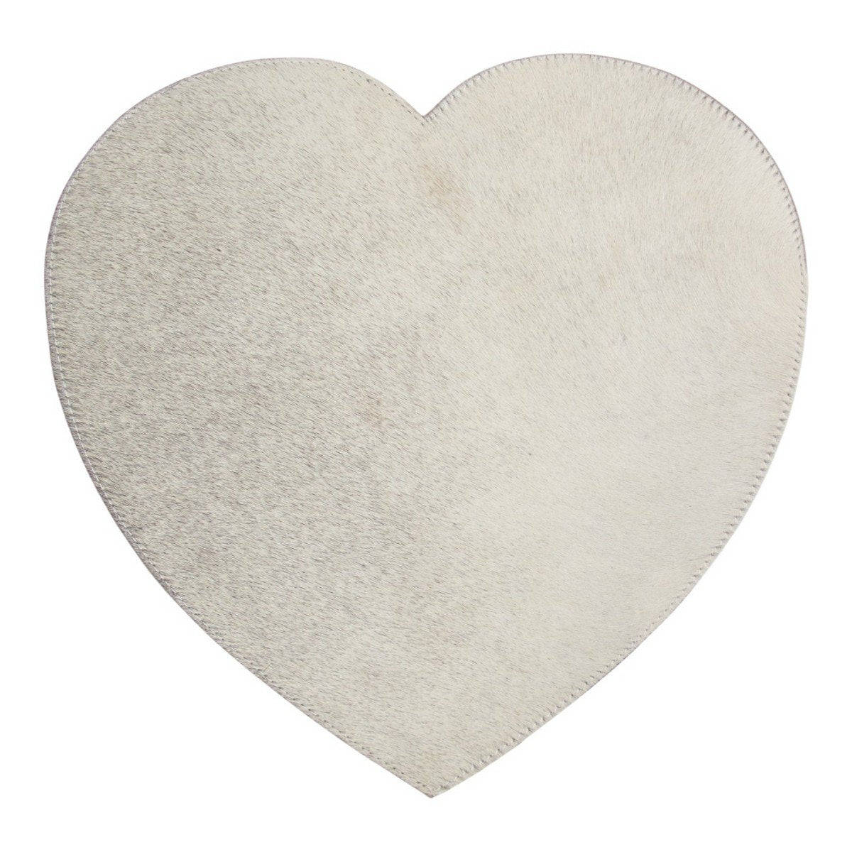Placemat koehuid hart grijs 39cm