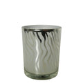 Theelichthouder zilver abstract small 8cm*