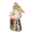 Decoratie Beeld Kat 11x9x18 cm Wit Zwart Kunststof