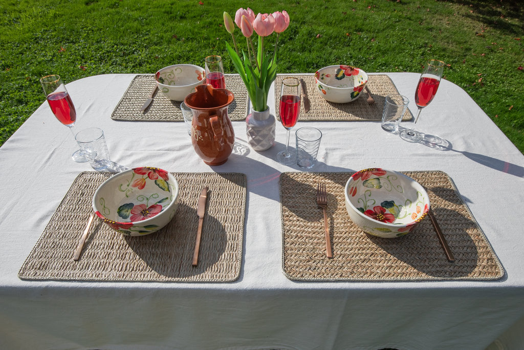 Placemat callia - zeegras - 33x45 cm, beige
