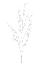 J-Line decoratie Tak Pompons + Parels - kunststof - wit