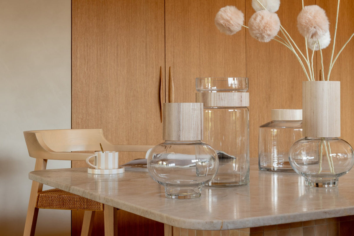J-Line Vaas Jim - glas - naturel/transparant - small