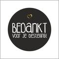 Webshop etiket – zwart - 500 stuks