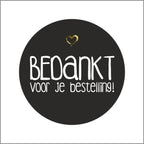 Webshop etiket – zwart - 500 stuks