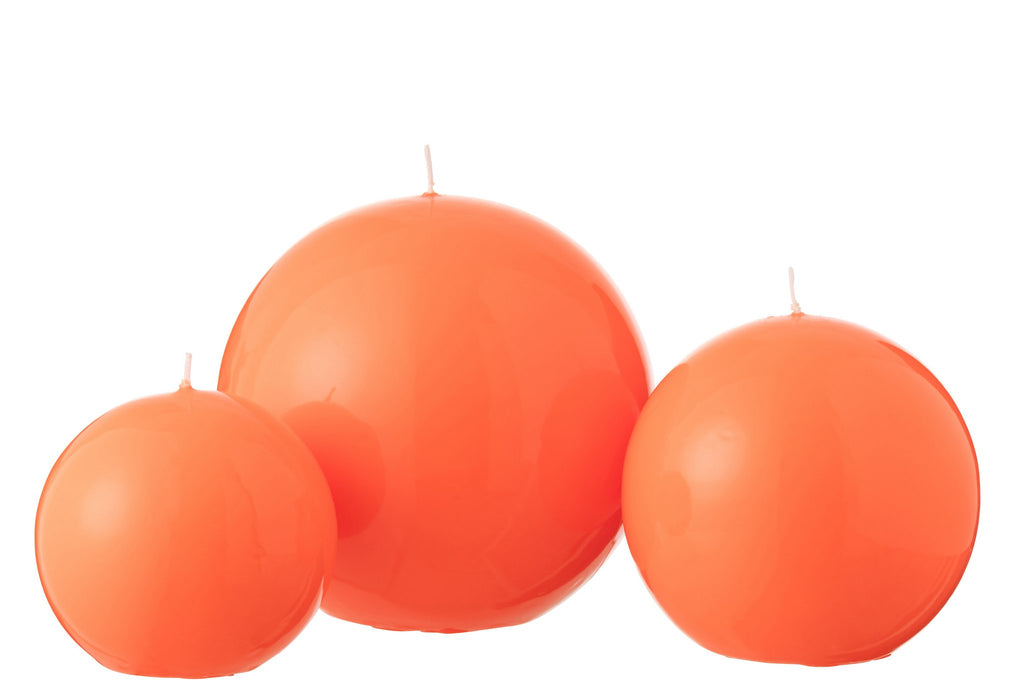 J-Line Kaars Bol Wax Fluo Rood - 50 Uur