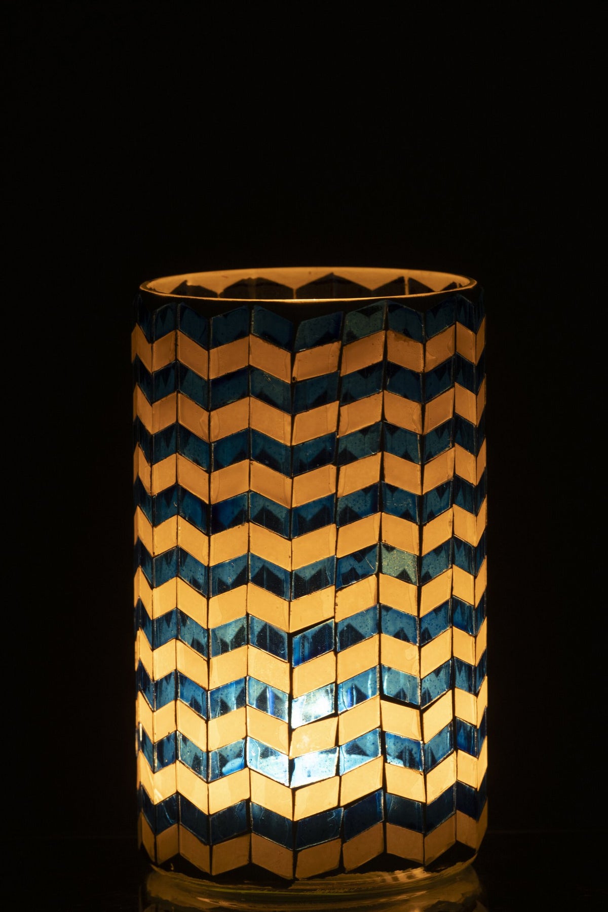 J-Line kaarshouder - glas - blauw/wit - L