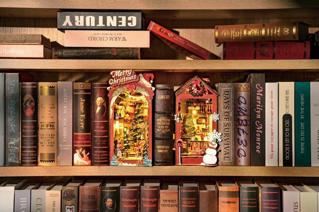 Robotime, DIY Book Nook Boekensteun Christmas Indoor Scene, TGC07, 21,8x13,6x24,7 cm