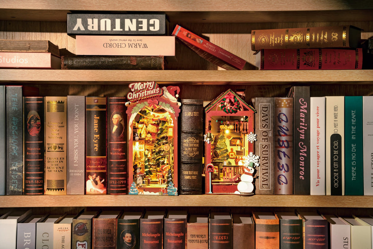Robotime, DIY Book Nook Boekensteun Christmas Indoor Scene, TGC07, 21,8x13,6x24,7 cm
