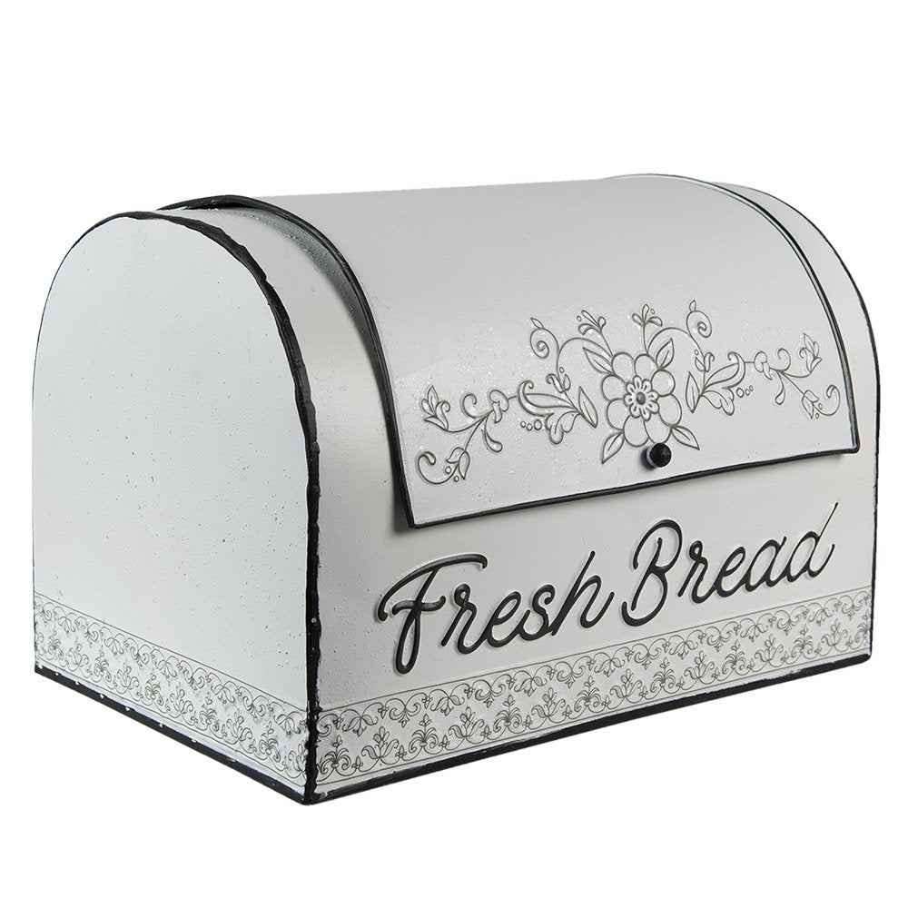 Opbergdoos 30x20x20 cm Wit Bruin Metaal Bloemen Opbergbox