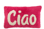 J-Line Kussen Cia Getuft Katoen Roze/Wit