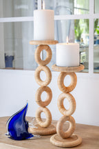J-Line kaarshouder Ring - hout - naturel - L