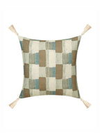 Set van 2 - Kussenslopen met meerkleurige accenten – Decoratief huislinnen – Duurzame mix van polylinnen – Gemakkelijk in onderhoud – 40 cm x 40 cm