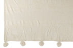 J -Line Plaid Pompon - Polyester - Beige/menthe - 170 x 130 cm