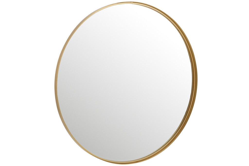 J-Line spiegel Rond Hoge Rand - metaal/glas - goud - large - Ø 110 cm