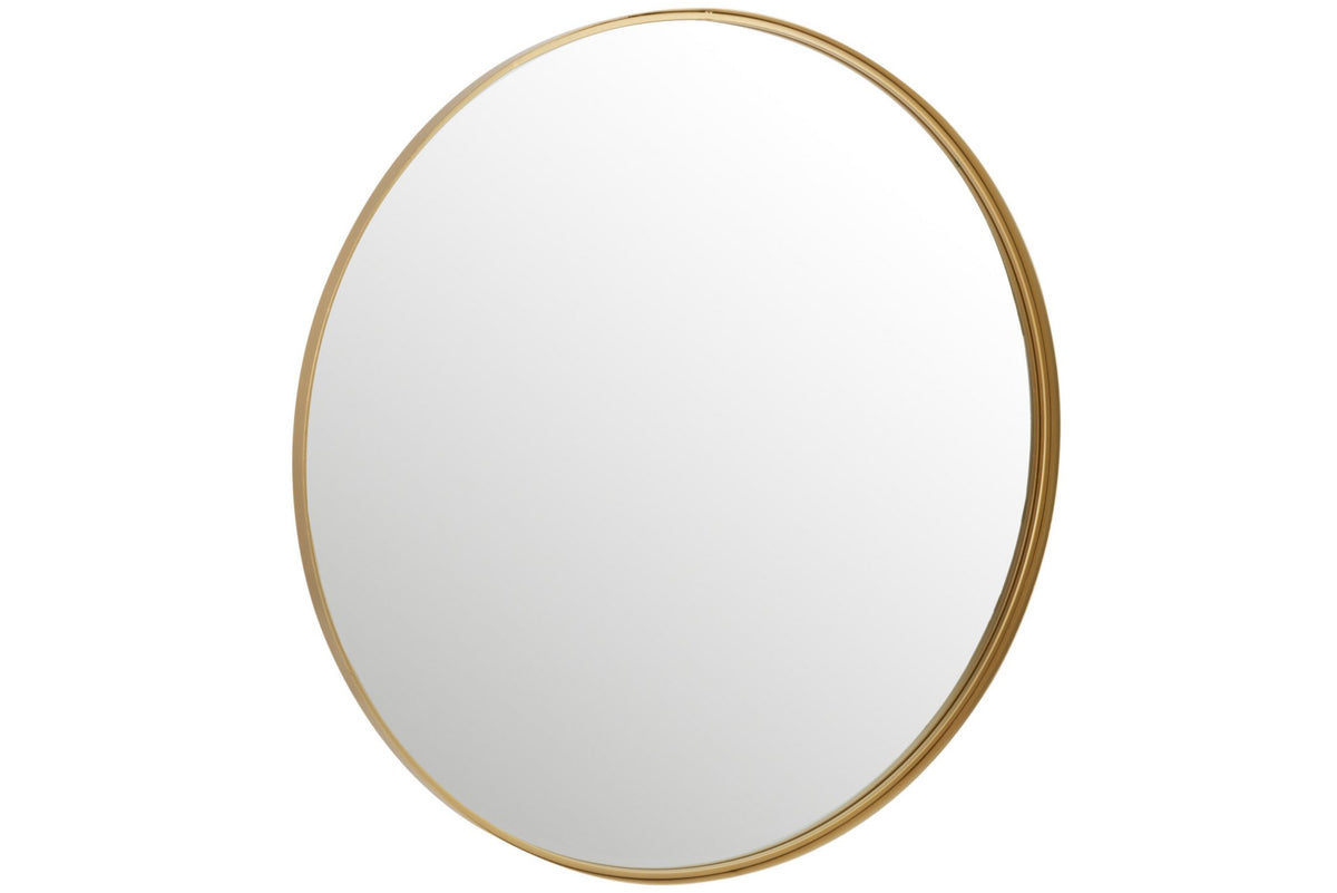 J-Line spiegel Rond Hoge Rand - metaal/glas - goud - large - Ø 110 cm