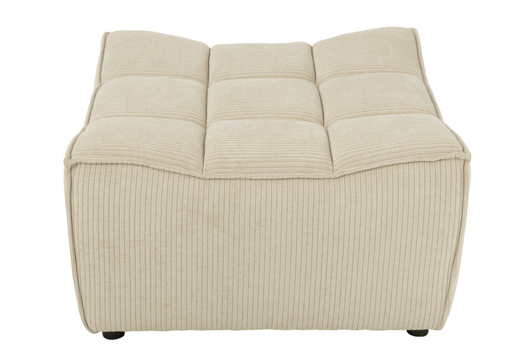 J-Line poef Grid - populierenhout/schuim - beige