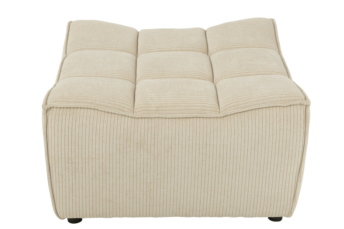 J-Line poef Grid - populierenhout/schuim - beige