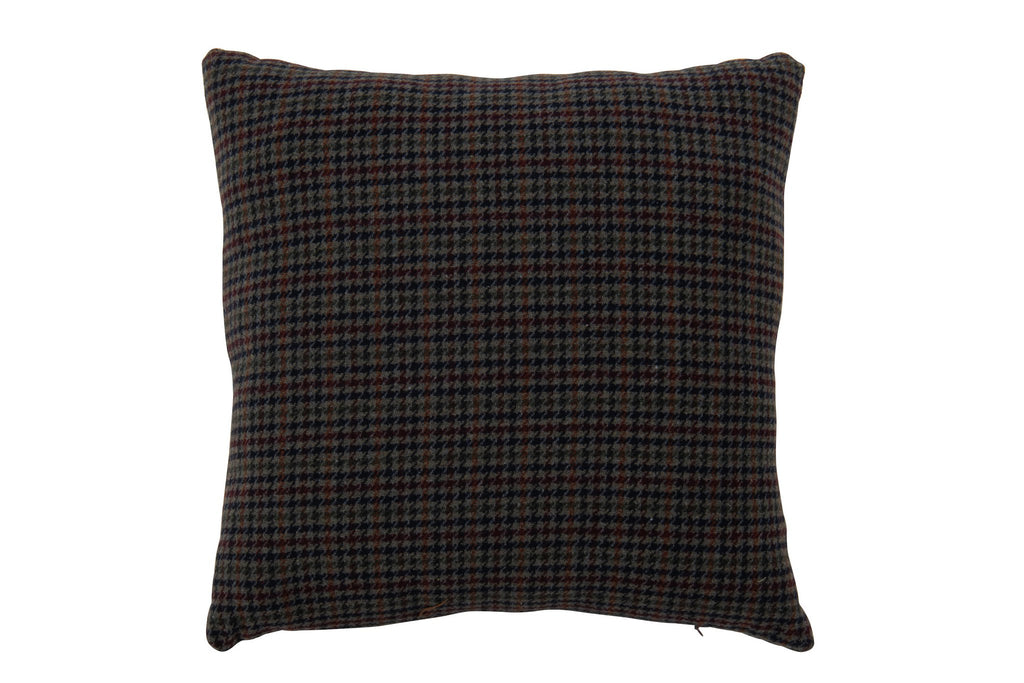 J-Line Kussen met ruitmotief - polyester - multikleur