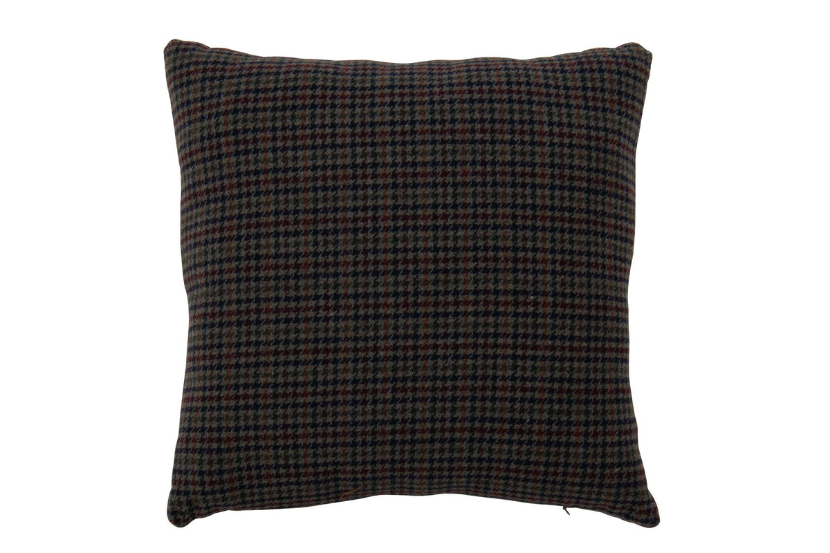 J-Line Kussen met ruitmotief - polyester - multikleur