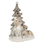 Beeld Dieren 11x9x15 cm LED Wit Grijs Kunststof Dieren Kerstdecoratie