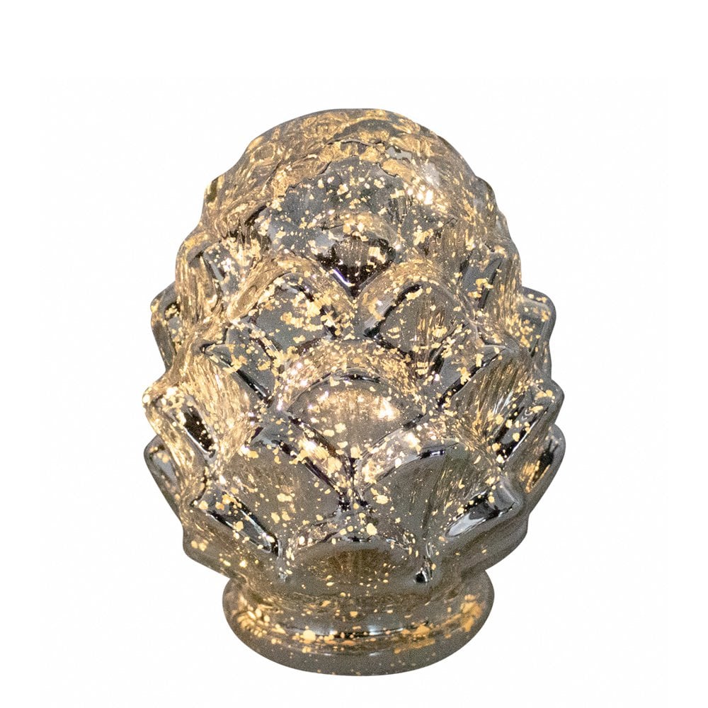 Led dennenappel zilver small 17cm*