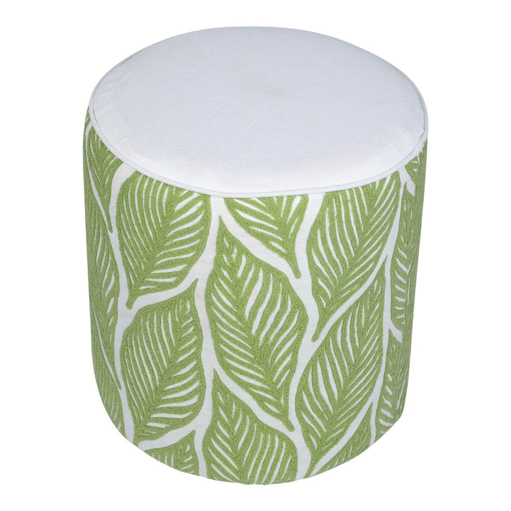 Lilou Poef bladeren groen 40x40x45cm