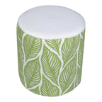 Lilou Poef bladeren groen 40x40x45cm