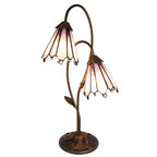 Tiffany Tafellamp 61 cm Bruin Roze polyresin Tiffany Bureaulamp