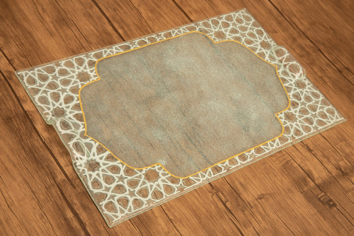Gouden schotel rechthoek klein 35x23 goud en wit