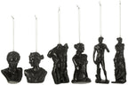 J-Line hangers romeinse beelden - polyresin - zwart - doos van 6