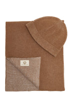 Artemis Beanie & Scarf Wool Set kameel-ecru