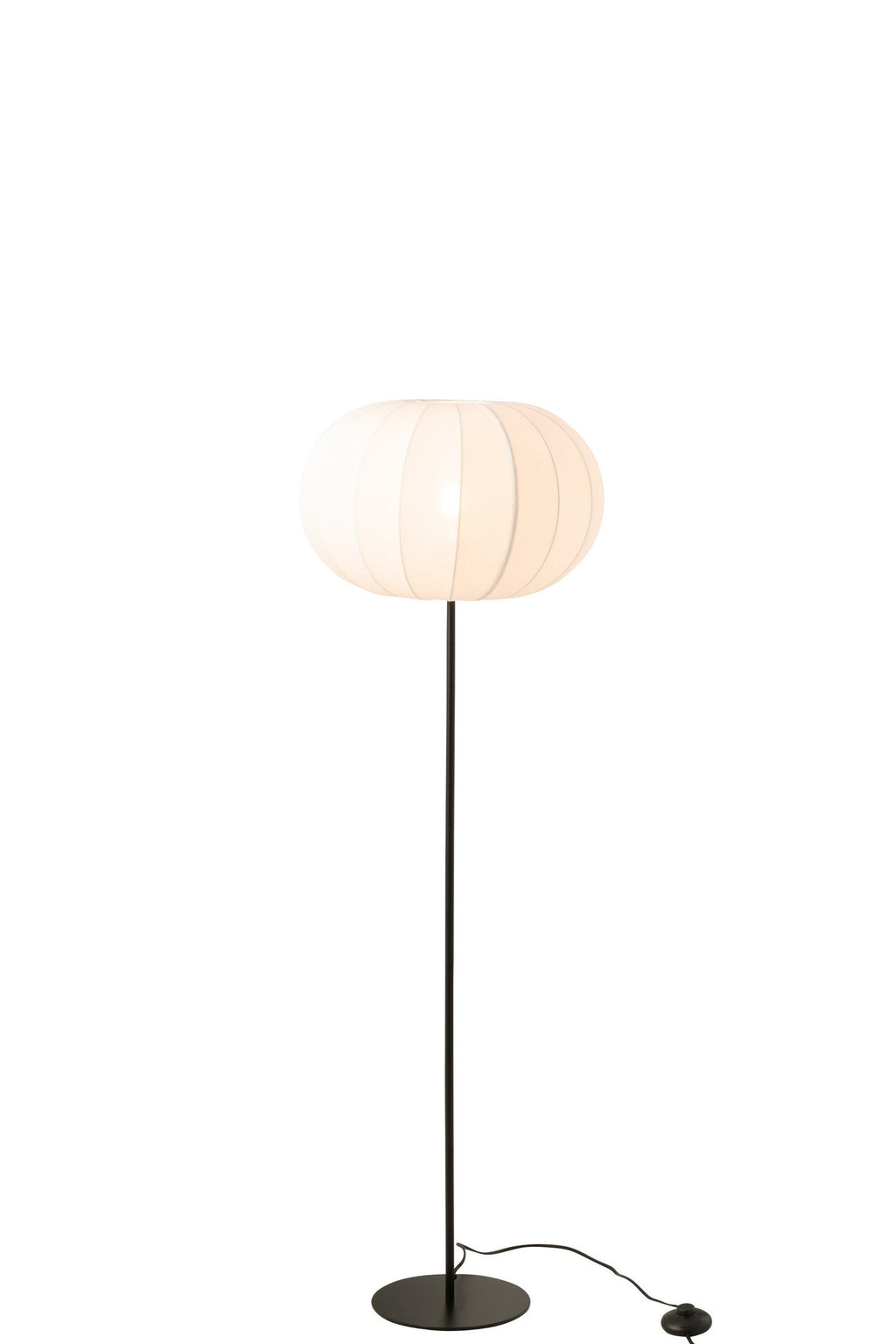 J-Line Staanlamp Lantaarn Metaal/Textiel Wit Small