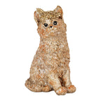 Decoratie Beeld Kat 16x14x25 cm Beige Kunststof