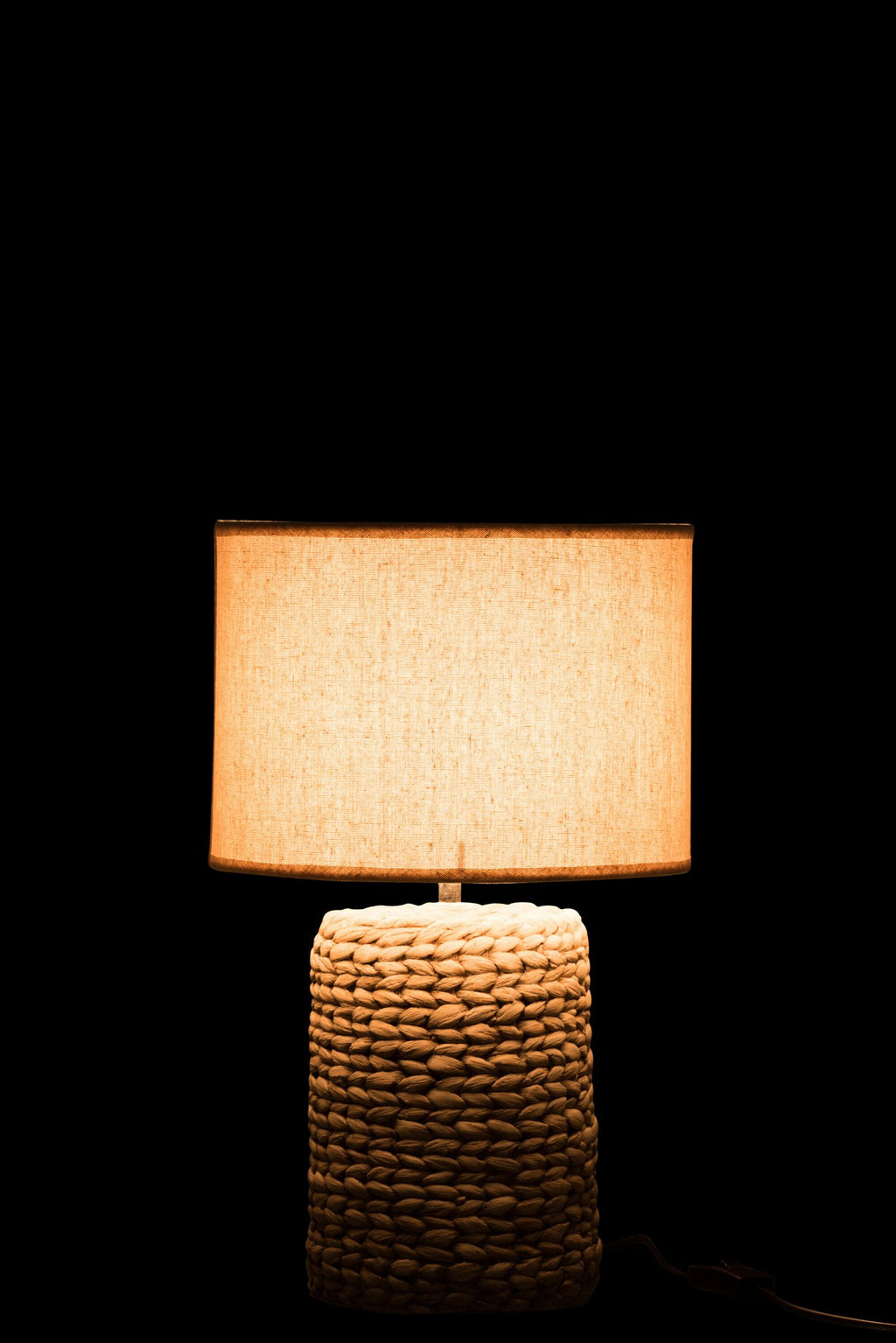 J-Line lamp Dik Vlecht - beton/katoen - naturel - small