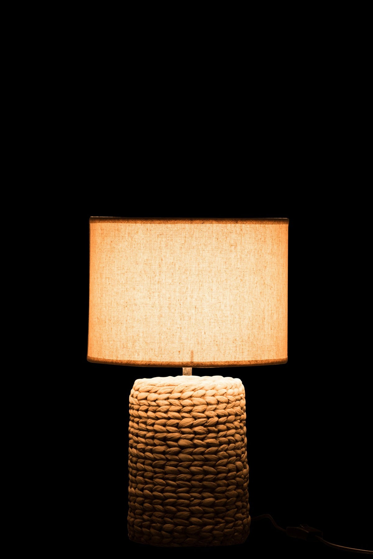 J-Line lamp Dik Vlecht - beton/katoen - naturel - small