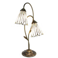 Tiffany Tafellamp 61 cm Bruin met polyresin tiffany bureaulamp