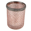 Theelichthouder Ø 6x6 cm Roze Glas Waxinelichthouder