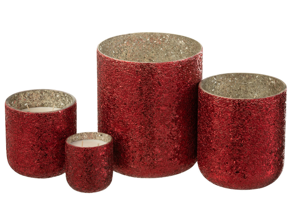 J-Line geurkaars Luxuria - Berry Bliss - glas - rood - XL - 120U