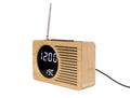 Wekker retro radio bamboe