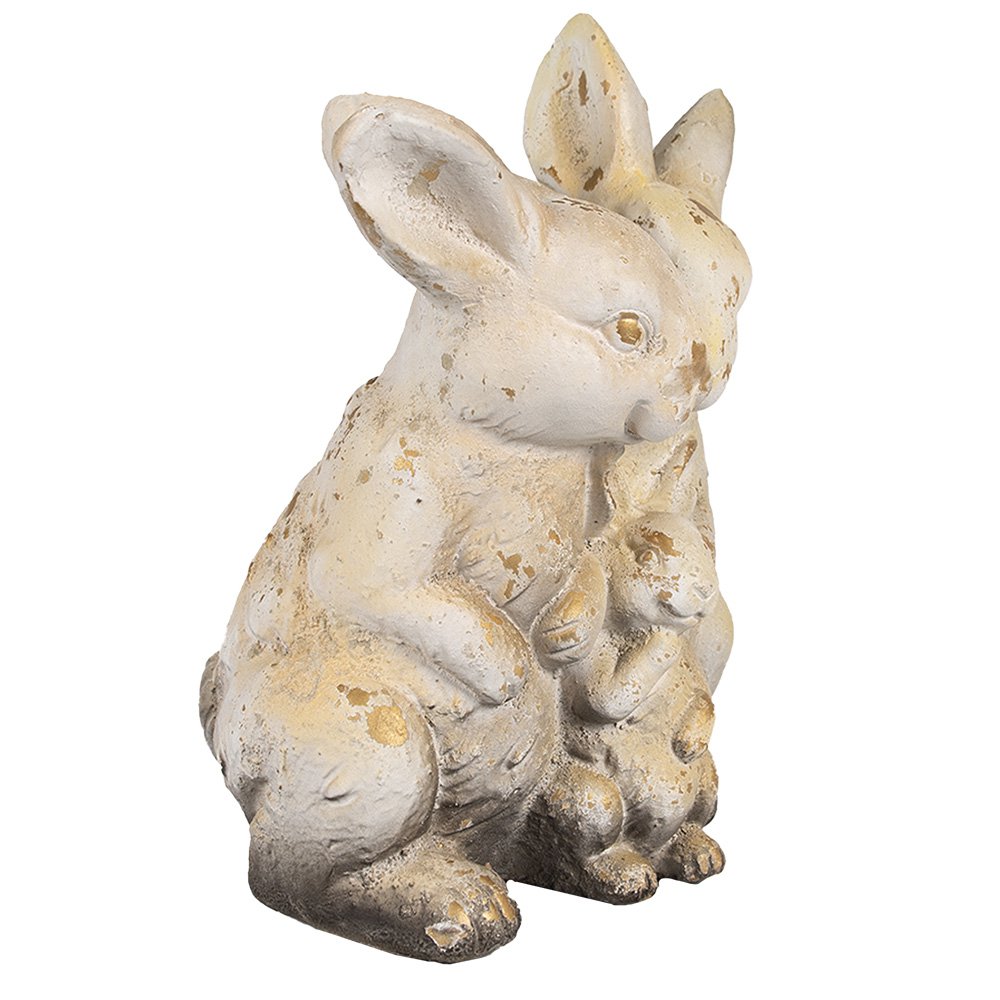 Decoratiebeeld konijn bruin-beige 33 cm