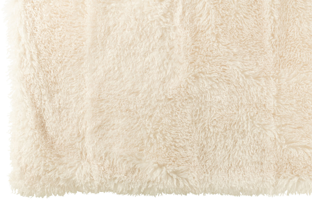 J-Line deken Moutie - polyester - wit