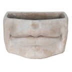 Bloempot Mond 26x16x16 cm Grijs Steen Bloempot Binnen