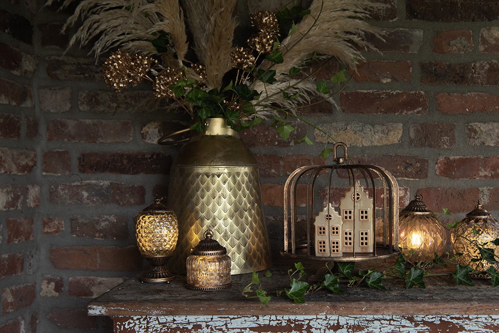 Decoratie Emmer Ø 29x38 cm Koperkleurig IJzer
