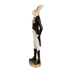 Beeld Konijn 20 cm Beige Zwart Polyresin Paasdecoratie