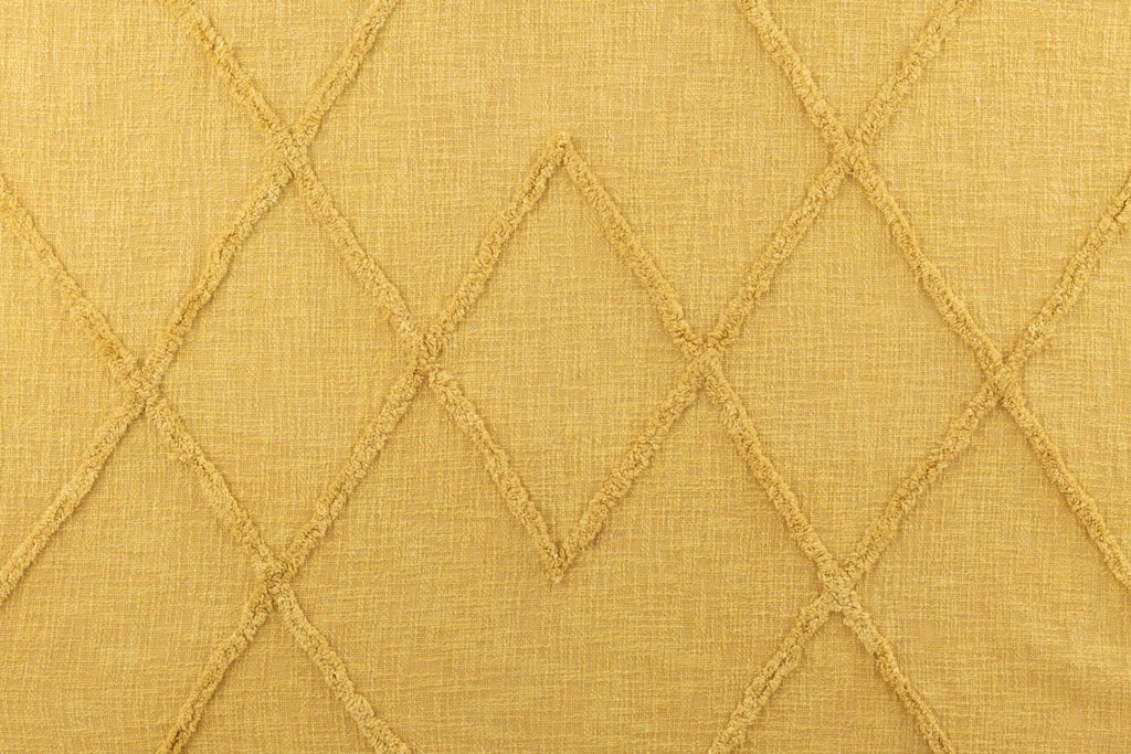 J-Line Plaid floches - katoen - mosterd - 190 x 56 cm